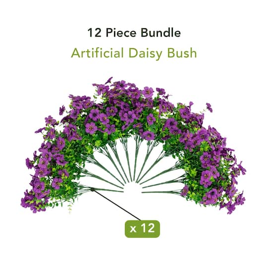13" UV Resistant Artificial Daisy Bushes